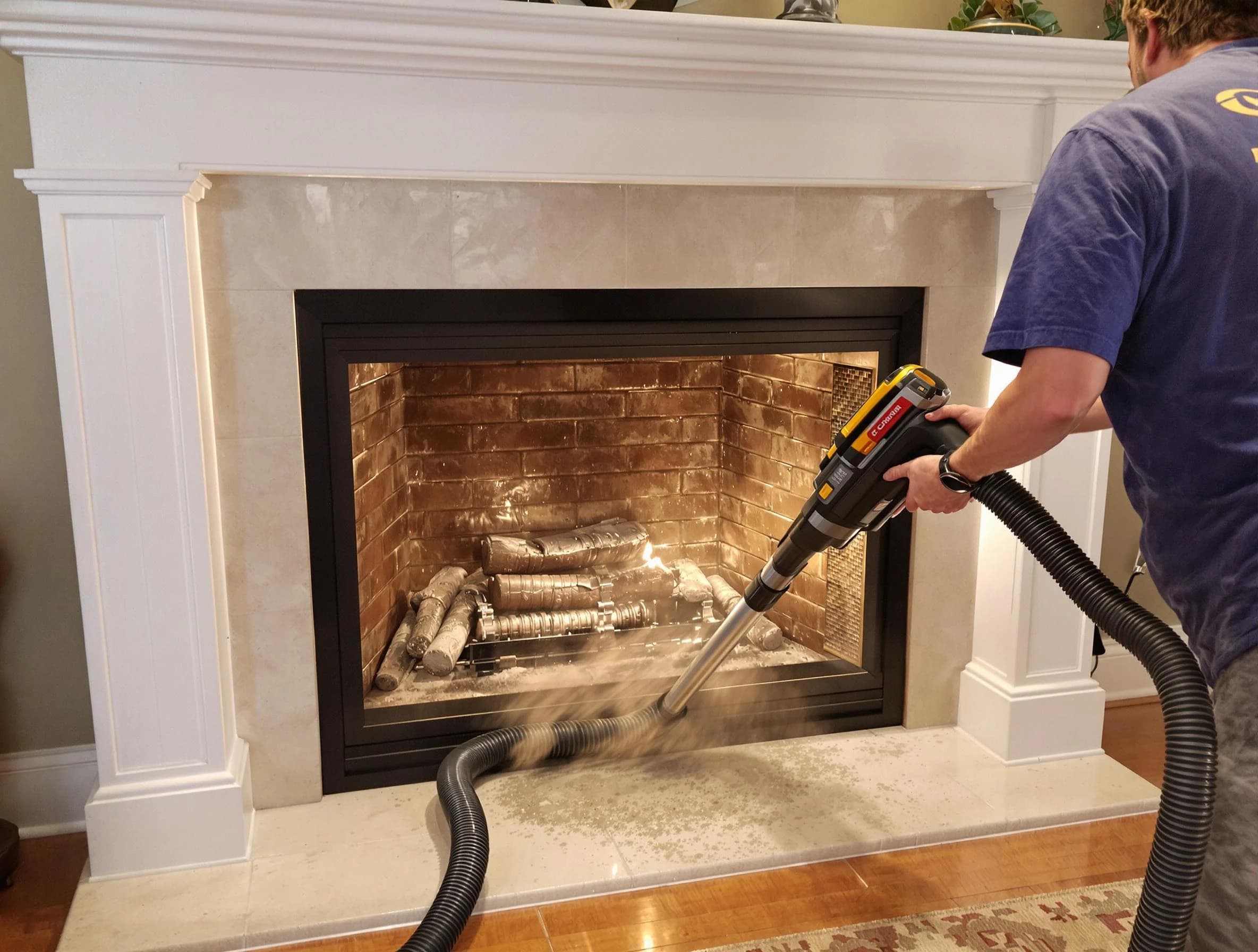 Fireplace cleaning performed by Stansbury Park Chimney Sweep in Stansbury Park, UT
