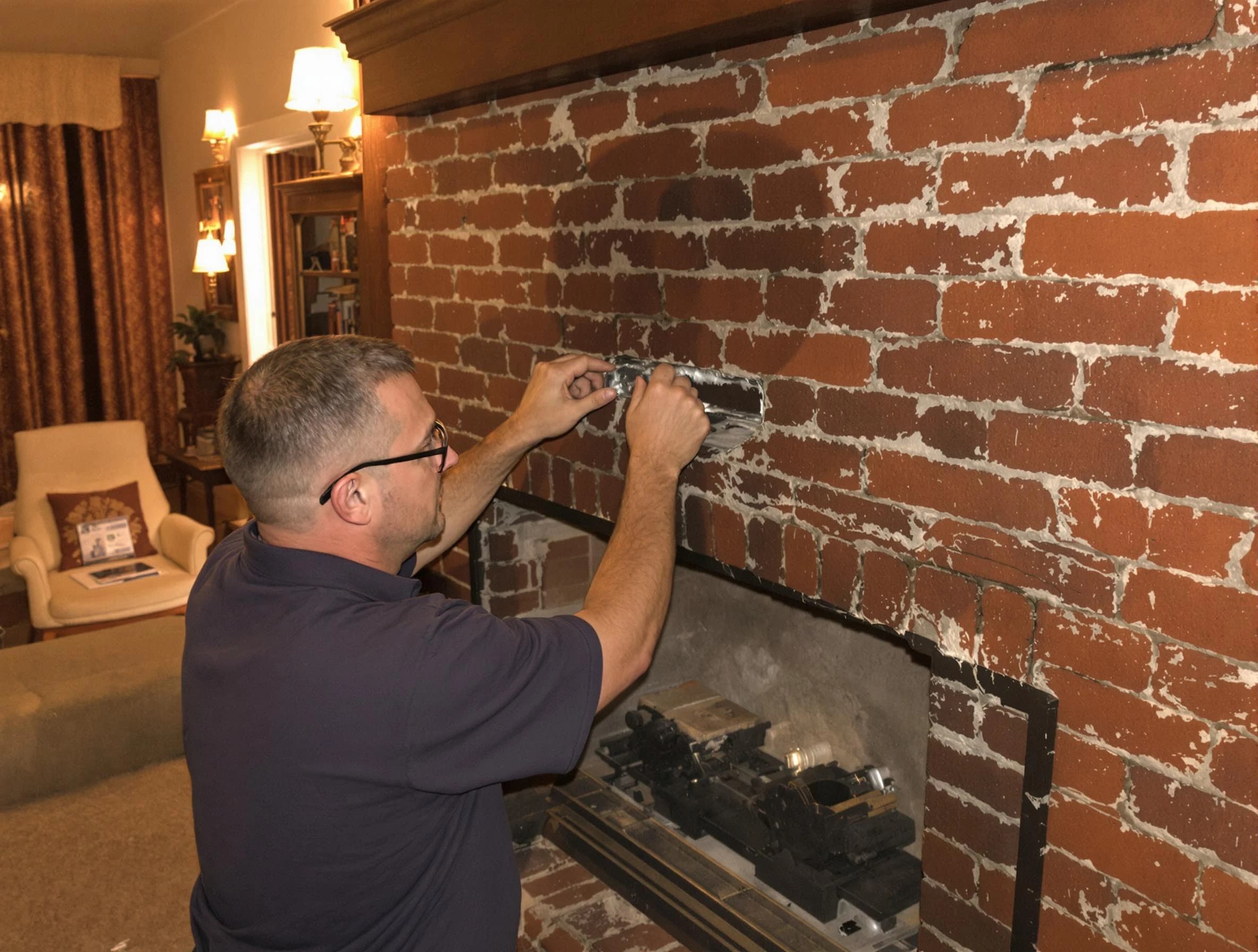 Stansbury Park Chimney Sweep expert fixing a fireplace in Stansbury Park, UT