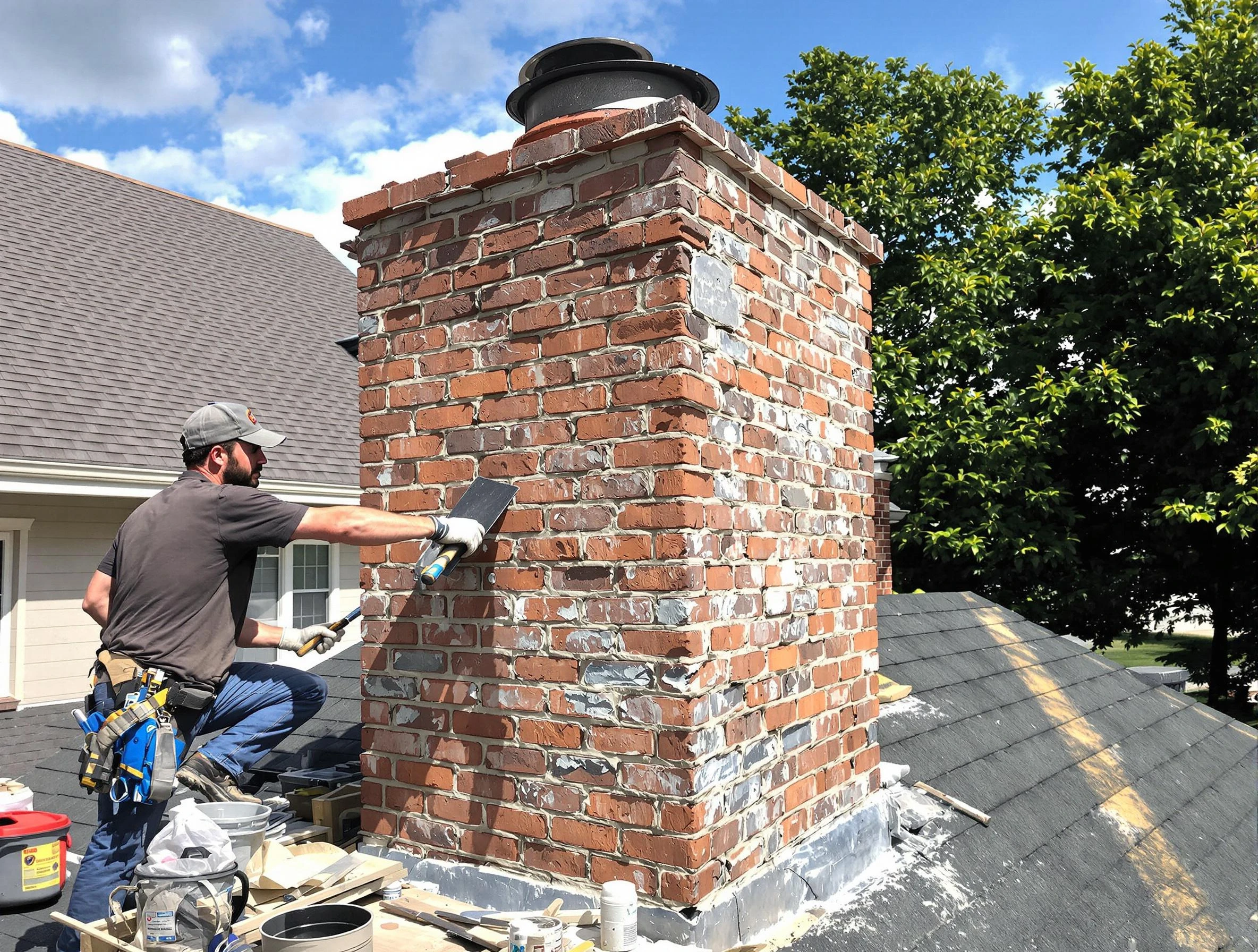 Completed chimney rebuild by Stansbury Park Chimney Sweep in Stansbury Park, UT